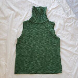 Karen Scott Petites Green Turtleneck Sleeveless Knit Sweater - size PS